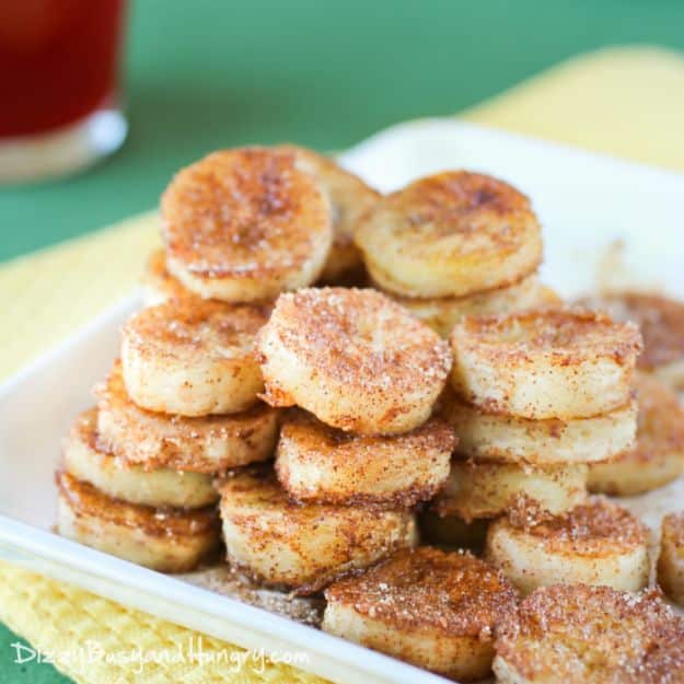 Best Summer Snacks and Snack Recipes - Pan Fried Cinnamon Bananas - Quick And Easy Snack Ideas for After Workout, School, Work - Mid Day Treats, Best Small Desserts, Simple and Fast Things To Make In Minutes - Healthy Snacking Foods Made With Vegetables, Cheese, Yogurt, Fruit and Gluten Free Options - Kids Love Making These Sweets, Popsicles, Drinks, Smoothies and Fun Foods - Refreshing and Cool Options for Eating Otuside on a Hot Day   #summer #snacks #snackrecipes #appetizers