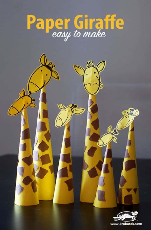 Crafts for Boys - Paper Giraffes - Cute Crafts for Young Boys, Toddlers and School Children - Fun Paints to Make, Arts and Craft Ideas, Wall Art Projects, Colorful Alphabet and Glue Crafts, String Art, Painting Lessons, Cheap Project Tutorials and Inexpensive Things for Kids to Make at Home - Cute Room Decor and DIY Gifts to Make for Mom and Dad #diyideas #kidscrafts #craftsforboys