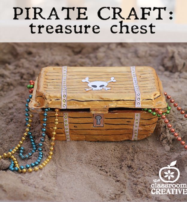 Crafts for Boys - Pirate Treasure Chest Craft - Cute Crafts for Young Boys, Toddlers and School Children - Fun Paints to Make, Arts and Craft Ideas, Wall Art Projects, Colorful Alphabet and Glue Crafts, String Art, Painting Lessons, Cheap Project Tutorials and Inexpensive Things for Kids to Make at Home - Cute Room Decor and DIY Gifts to Make for Mom and Dad #diyideas #kidscrafts #craftsforboys