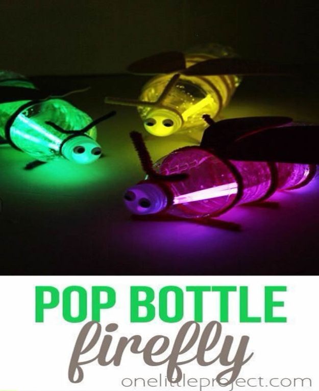 Crafts for Boys - Pop Bottle Firefly - Cute Crafts for Young Boys, Toddlers and School Children - Fun Paints to Make, Arts and Craft Ideas, Wall Art Projects, Colorful Alphabet and Glue Crafts, String Art, Painting Lessons, Cheap Project Tutorials and Inexpensive Things for Kids to Make at Home - Cute Room Decor and DIY Gifts to Make for Mom and Dad #diyideas #kidscrafts #craftsforboys