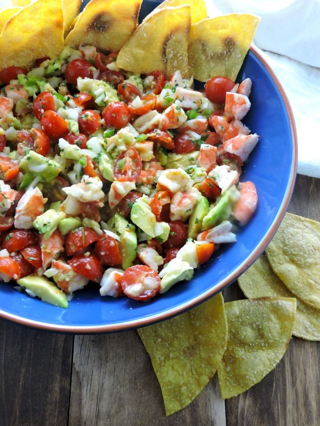 Gluten Free Appetizers - Quick Shrimp Ceviche - Easy Flourless and Glutenfree Snacks, Wraps, Finger Foods and Snack Recipes - Recipe Ideas for Gluten Free Diets #glutenfree 