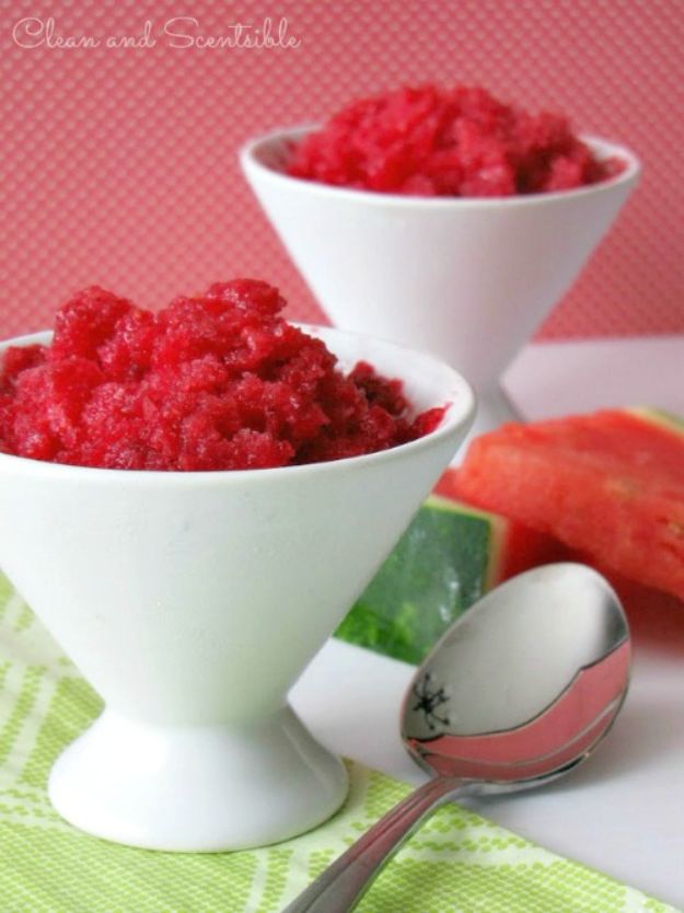 Best Summer Snacks and Snack Recipes - Raspberry Watermelon Granita - Quick And Easy Snack Ideas for After Workout, School, Work - Mid Day Treats, Best Small Desserts, Simple and Fast Things To Make In Minutes - Healthy Snacking Foods Made With Vegetables, Cheese, Yogurt, Fruit and Gluten Free Options - Kids Love Making These Sweets, Popsicles, Drinks, Smoothies and Fun Foods - Refreshing and Cool Options for Eating Otuside on a Hot Day   #summer #snacks #snackrecipes #appetizers