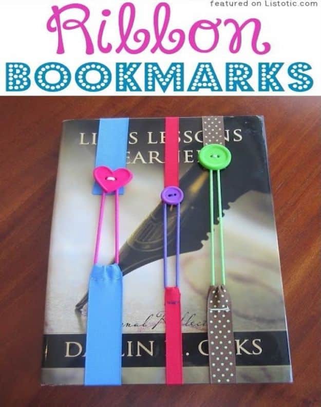 Crafts for Girls - Ribbon Bookmark - Cute Crafts for Young Girls, Toddlers and School Children - Fun Paints to Make, Arts and Craft Ideas, Wall Art Projects, Colorful Alphabet and Glue Crafts, String Art, Painting Lessons, Cheap Project Tutorials and Inexpensive Things for Kids to Make at Home - Cute Room Decor and DIY Gifts #girlsgifts #girlscrafts #craftideas #girls