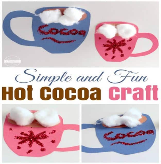 Crafts for Girls - Simple Hot Cocoa Craft - Cute Crafts for Young Girls, Toddlers and School Children - Fun Paints to Make, Arts and Craft Ideas, Wall Art Projects, Colorful Alphabet and Glue Crafts, String Art, Painting Lessons, Cheap Project Tutorials and Inexpensive Things for Kids to Make at Home - Cute Room Decor and DIY Gifts #girlsgifts #girlscrafts #craftideas #girls