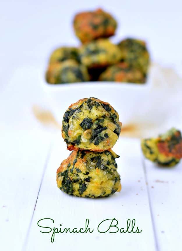Gluten Free Appetizers - Spinach Balls - Easy Flourless and Glutenfree Snacks, Wraps, Finger Foods and Snack Recipes - Recipe Ideas for Gluten Free Diets #glutenfree 