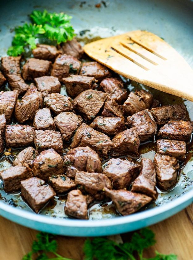 Best Keto Recipes - Steak Bites - Easy Ketogenic Recipe Ideas for Breakfast, Lunch, Dinner, Snack and Dessert - Quick Crockpot Meals, Fat Bombs, Gluten Free and Low Carb Foods To Make For The Keto Diet #keto #ketorecipes #ketodiet