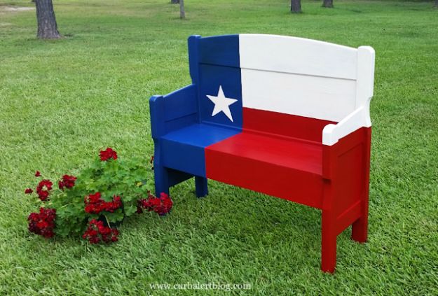 DIY Ideas For Everyone Who Loves Texas - Texas Star Headboard Bench - Cute Lone Star State Crafts In The Shape of Texas - Best Texan Quotes, Sayings and Signs for Your Porch and Home - Easy Texas Themed Decorating Ideas - Country Crafts, Rustic Home Decor, String Art and Map Projects Shaped Like Texas - Decor for Living Room, Bedroom, Bathroom, Kitchen and Yard http://diyjoy.com/diy-ideas-Texas