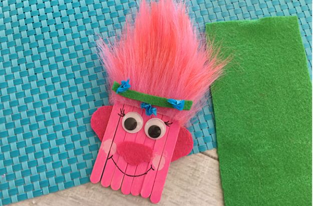 Crafts for Boys - Trolls Poppy Popsicle Stick Craft - Cute Crafts for Young Boys, Toddlers and School Children - Fun Paints to Make, Arts and Craft Ideas, Wall Art Projects, Colorful Alphabet and Glue Crafts, String Art, Painting Lessons, Cheap Project Tutorials and Inexpensive Things for Kids to Make at Home - Cute Room Decor and DIY Gifts to Make for Mom and Dad #diyideas #kidscrafts #craftsforboys