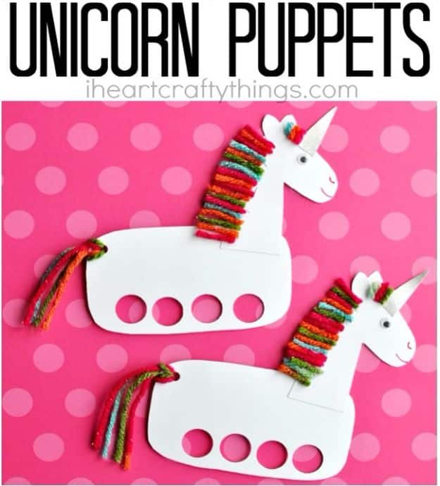 Crafts for Girls - Unicorn Craft Puppets - Cute Crafts for Young Girls, Toddlers and School Children - Fun Paints to Make, Arts and Craft Ideas, Wall Art Projects, Colorful Alphabet and Glue Crafts, String Art, Painting Lessons, Cheap Project Tutorials and Inexpensive Things for Kids to Make at Home - Cute Room Decor and DIY Gifts #girlsgifts #girlscrafts #craftideas #girls