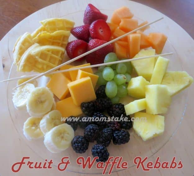 Best Recipes To Teach Your Kids To Cook - Waffle And Fruit Kebabs - Easy Ideas To Show Children How to Prepare Food - Kid Friendly Recipes That Boys and Girls Can Make Themselves - No Bake, 5 Minute Foods, Healthy Snacks, Salads, Dips, Roll Ups, Vegetables and Simple Desserts - Recipes To Learn How To Make Fun Food http://diyjoy.com/best-recipes-teach-kids-to-cook