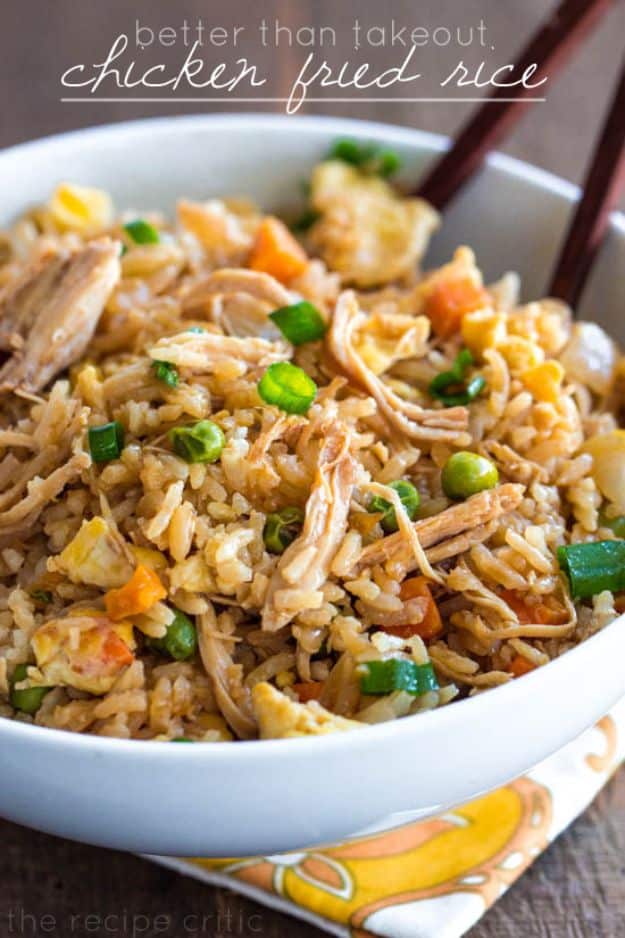 Easy Recipes For Rotisserie Chicken - Chicken Fried Rice - Healthy Recipe Ideas for Leftovers - Comfort Foods With Chicken - Low Carb and Gluten Free, Crock Pot Meals,#easyrecipes #dinnerideas #recipes