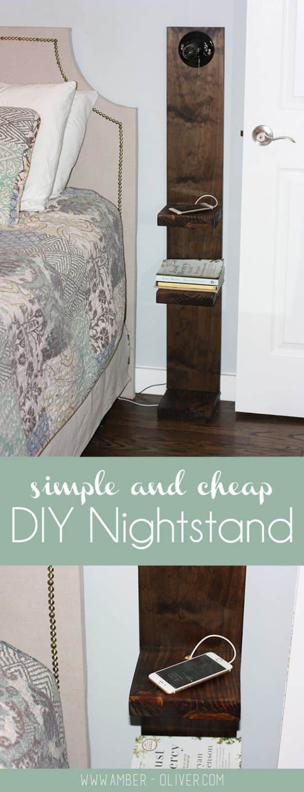 DIY Modern Home Decor - DIY Rustic Nightstand - Room Ideas, Wall Art on A Budget, Farmhouse Style Projects - Easy DIY Ideas and Decorations for Apartments, Living Room, Bedroom, Kitchen and Bath - Fixer Upper Tips and Tricks 