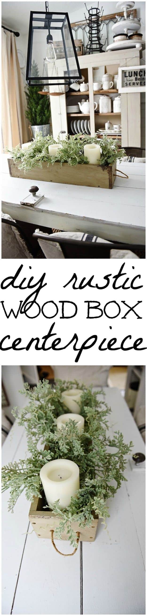 DIY Modern Home Decor - DIY Woodbox Centerpiece - Room Ideas, Wall Art on A Budget, Farmhouse Style Projects - Easy DIY Ideas and Decorations for Apartments, Living Room, Bedroom, Kitchen and Bath - Fixer Upper Tips and Tricks 