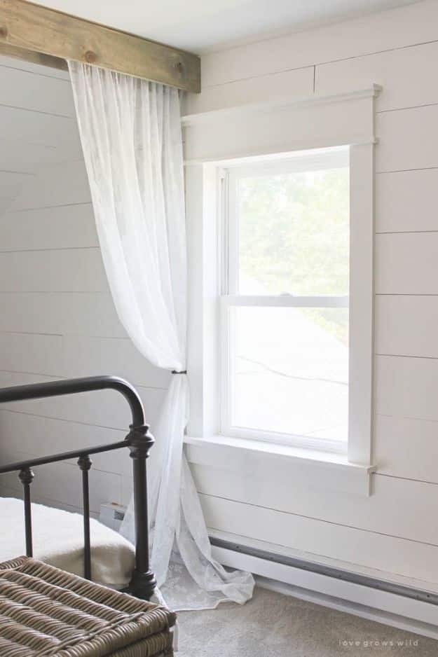 All White DIY Room Decor - Farmhouse Window Trim - Creative Home Decor Ideas for the Bedroom and Living Room, Kitchen and Bathroom - Do It Yourself Crafts and White Wall Art, Bedding, Curtains, Lamps, Lighting, Rugs and Accessories - Easy Room Decoration Ideas for Modern, Vintage Farmhouse and Minimalist Furnishings - Furniture, Wall Art and DIY Projects With Step by Step Tutorials and Instructions #diydecor