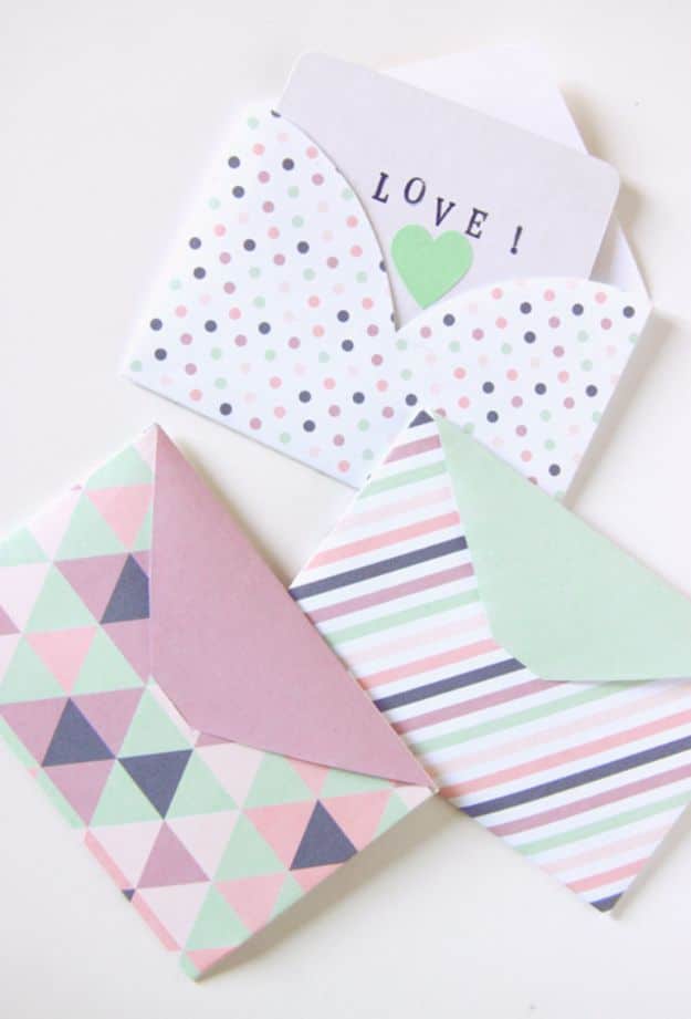 DIY Stationery Ideas - Geometric Envelopes - Easy Projects for Making, Decorating and Embellishing Stationary - Cute Personal Papers and Cards With Creative Art Ideas and Designs - Monogram and Brush Lettering Tips and Tutorials for Envelopes and Notebook - Stencil, Marble, Paint and Ink, Emboss Tutorials - A Handmade Card Set or Box Makes An Awesome DIY Gift Idea - Printables and Cool Ideas for Kids http://diyjoy.com/diy-stationery-ideas