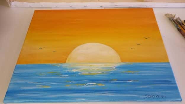 Acrylic Painting Tutorials and Techniques - Paint A Sunset Acrylic Seascape - How To Paint With Acrylic Paint- DIY Acrylic Painting Ideas on Canvas - Make Flowers, Ocean, Sky, Abstract People, Landscapes, Buildings, Animals, Portraits, Sunset With Acrylics - Step by Step Art Lessons for Beginners - Easy Video Tutorials and How To for Acrylic Paintings #art #painting