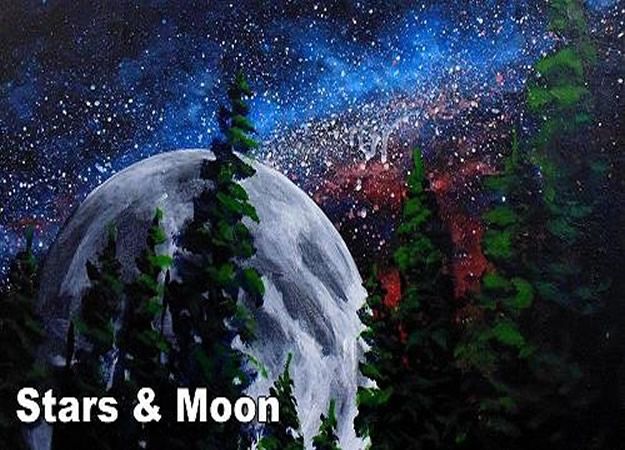 Acrylic Painting Tutorials and Techniques - How To Paint The Stars And Moon In Acrylic - How To Paint With Acrylic Paint- DIY Acrylic Painting Ideas on Canvas - Make Flowers, Ocean, Sky, Abstract People, Landscapes, Buildings, Animals, Portraits, Sunset With Acrylics - Step by Step Art Lessons for Beginners - Easy Video Tutorials and How To for Acrylic Paintings #art #painting