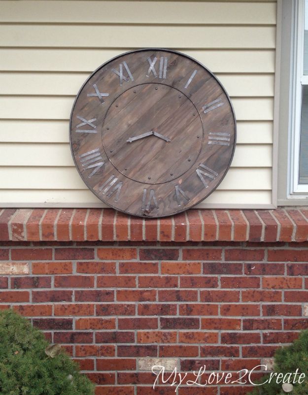 DIY Modern Home Decor - Large Rustic Clock - Room Ideas, Wall Art on A Budget, Farmhouse Style Projects - Easy DIY Ideas and Decorations for Apartments, Living Room, Bedroom, Kitchen and Bath - Fixer Upper Tips and Tricks 
