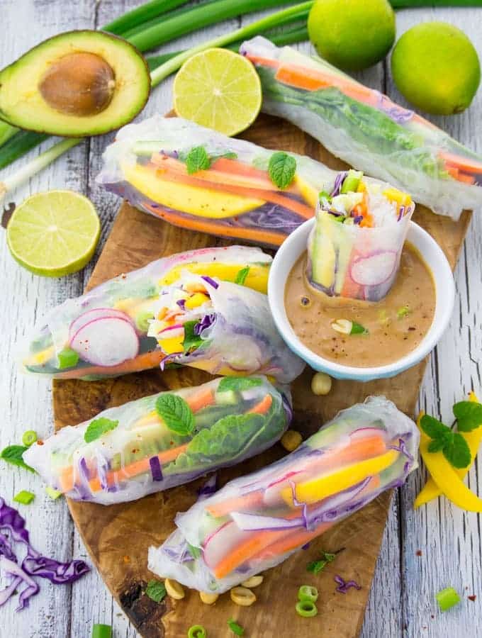 Gluten Free Recipes - Rice Paper Rolls With Mango And Mint - Easy Vegetarian or Vegan Recipes For Dinner and For Dessert - How To Make Healthy Glutenfree Bread and Appetizers For Kids - Fun Crockpot Recipes For Breakfast While On A Budget http://diyjoy.com/gluten-free-recipes