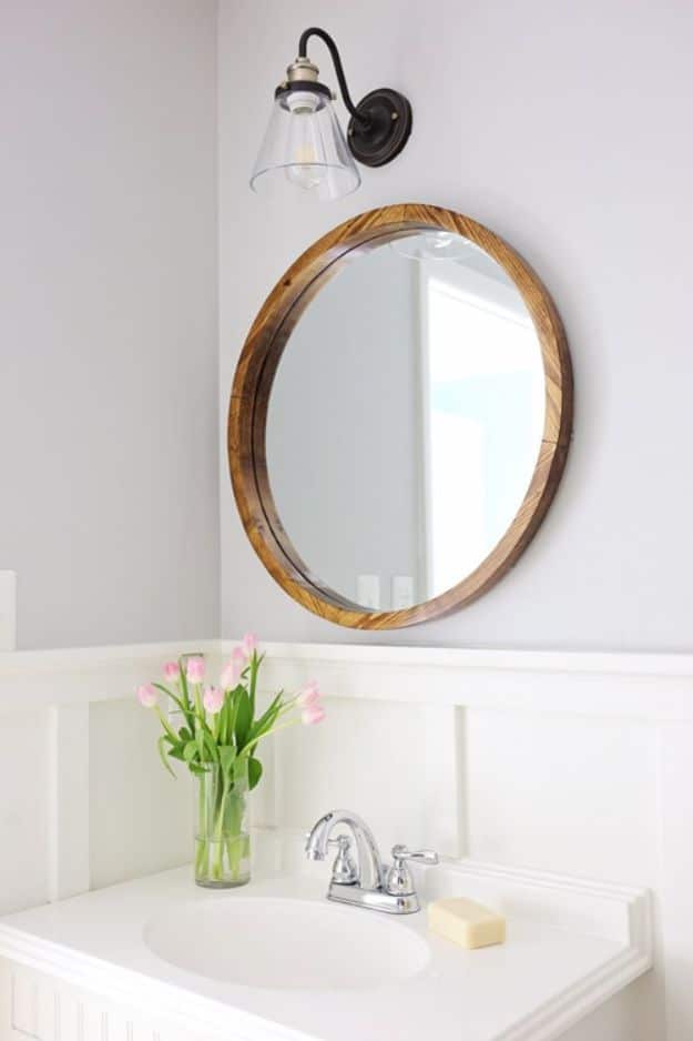 DIY Modern Home Decor - Round Wood Mirror DIY - Room Ideas, Wall Art on A Budget, Farmhouse Style Projects - Easy DIY Ideas and Decorations for Apartments, Living Room, Bedroom, Kitchen and Bath - Fixer Upper Tips and Tricks 