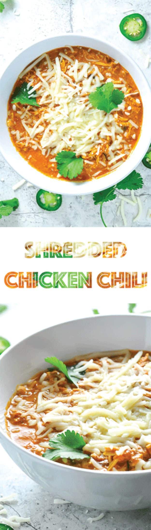 Easy Recipes For Rotisserie Chicken - Shredded Chicken Chili - Healthy Recipe Ideas for Leftovers - Comfort Foods With Chicken - Low Carb and Gluten Free, Crock Pot Meals,#easyrecipes #dinnerideas #recipes