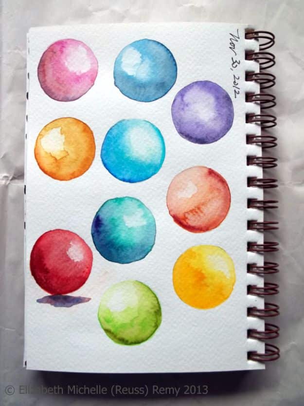 Watercolor Tutorials and Techniques - Watercolor Shaded Spheres - How To Paint With Watercolor - Make Watercolor Flowers, Ocean, Sky, Abstract People, Landscapes, Buildings, Animals, Portraits, Sunset - Step by Step Art Lessons for Beginners - Easy Video Tutorials and How To for Watercolors and Paint Washes #art 