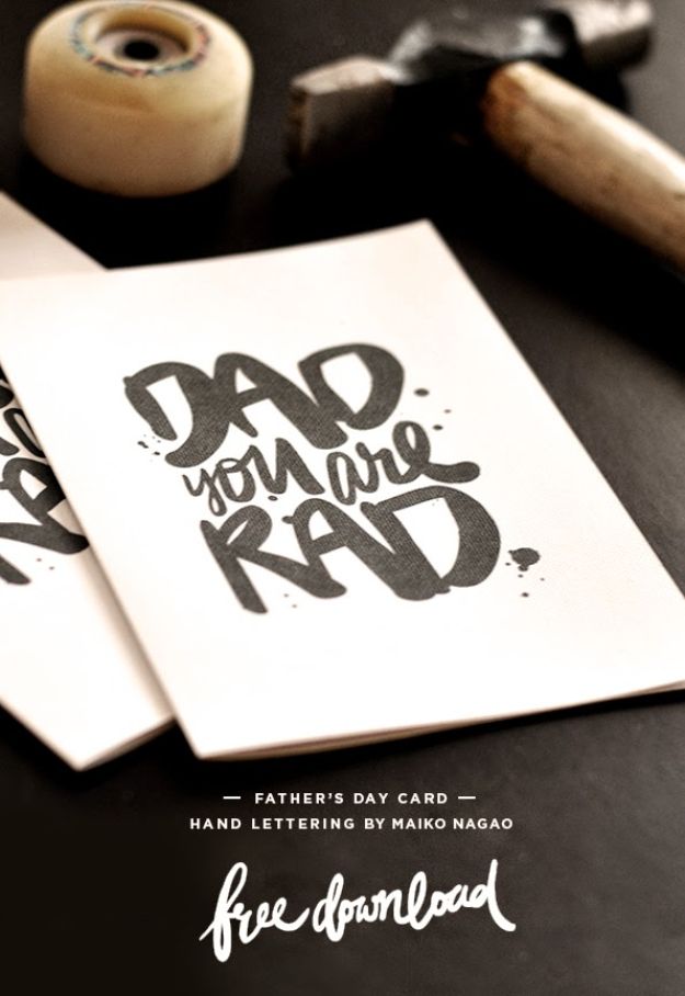 Best DIY Fathers Day Cards - DAD you are RAD Father's Day Card - Easy Card Projects to Make for Dad - Cute and Quick Things To Make For Your Father - Paper, Cardboard, Gift Card, Cool Ideas for Kids and Teens To Make - Funny, Thoughtful, Homemade Cards for Him 