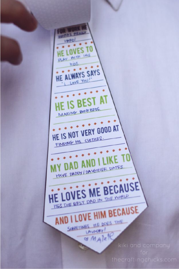 Best DIY Fathers Day Cards - Daddy Ties- A Father’s Day Printable Card - Easy Card Projects to Make for Dad - Cute and Quick Things To Make For Your Father - Paper, Cardboard, Gift Card, Cool Ideas for Kids and Teens To Make - Funny, Thoughtful, Homemade Cards for Him 