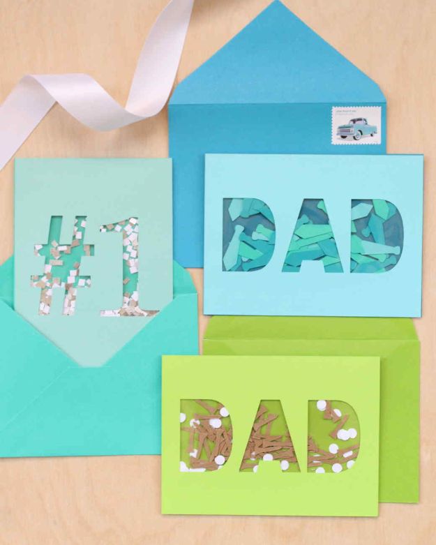 Best DIY Fathers Day Cards - Father's Day Confetti Cards - Easy Card Projects to Make for Dad - Cute and Quick Things To Make For Your Father - Paper, Cardboard, Gift Card, Cool Ideas for Kids and Teens To Make - Funny, Thoughtful, Homemade Cards for Him 