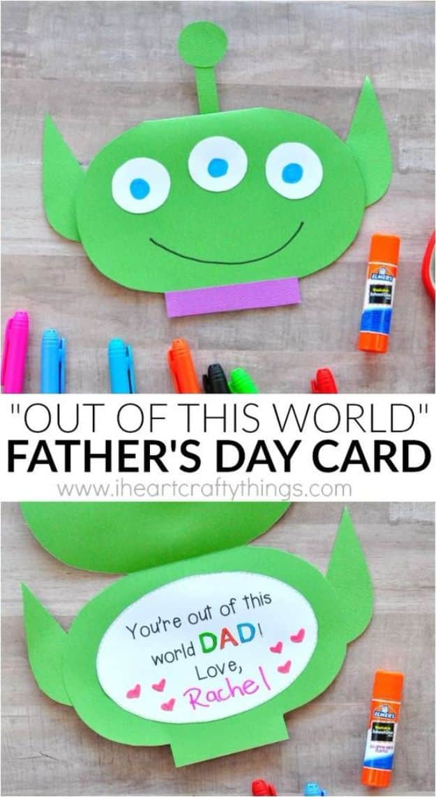 Best DIY Fathers Day Cards - Out of this World Father’s Day Card - Easy Card Projects to Make for Dad - Cute and Quick Things To Make For Your Father - Paper, Cardboard, Gift Card, Cool Ideas for Kids and Teens To Make - Funny, Thoughtful, Homemade Cards for Him 