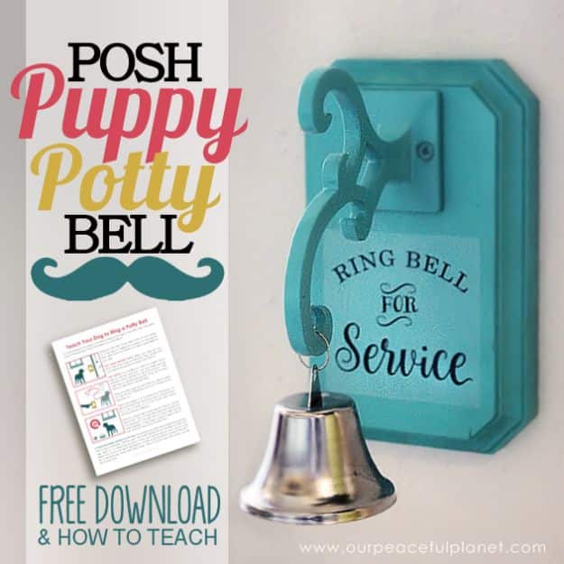 DIY Ideas With Dogs - Posh Puppy Potty Bell - Cute and Easy DIY Projects for Dog Lovers - Wall and Home Decor Projects, Things To Make and Sell on Etsy - Quick Gifts to Make for Friends Who Have Puppies and Doggies - Homemade No Sew Projects- Fun Jewelry, Cool Clothes and Accessories #dogs #crafts #diyideas