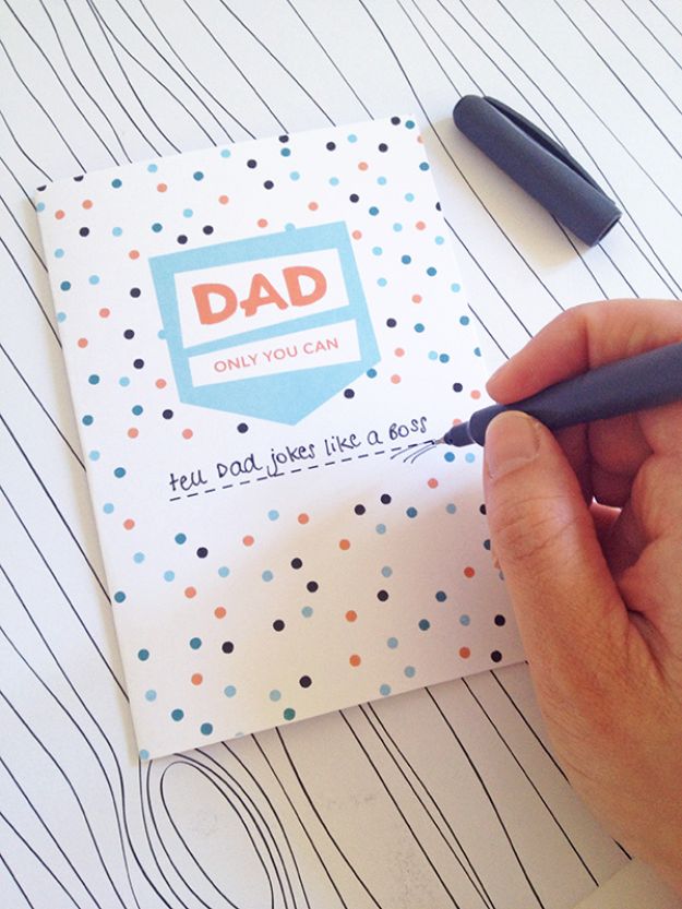 Best DIY Fathers Day Cards - Printable Fill in the Blank Father’s Day Card - Easy Card Projects to Make for Dad - Cute and Quick Things To Make For Your Father - Paper, Cardboard, Gift Card, Cool Ideas for Kids and Teens To Make - Funny, Thoughtful, Homemade Cards for Him 