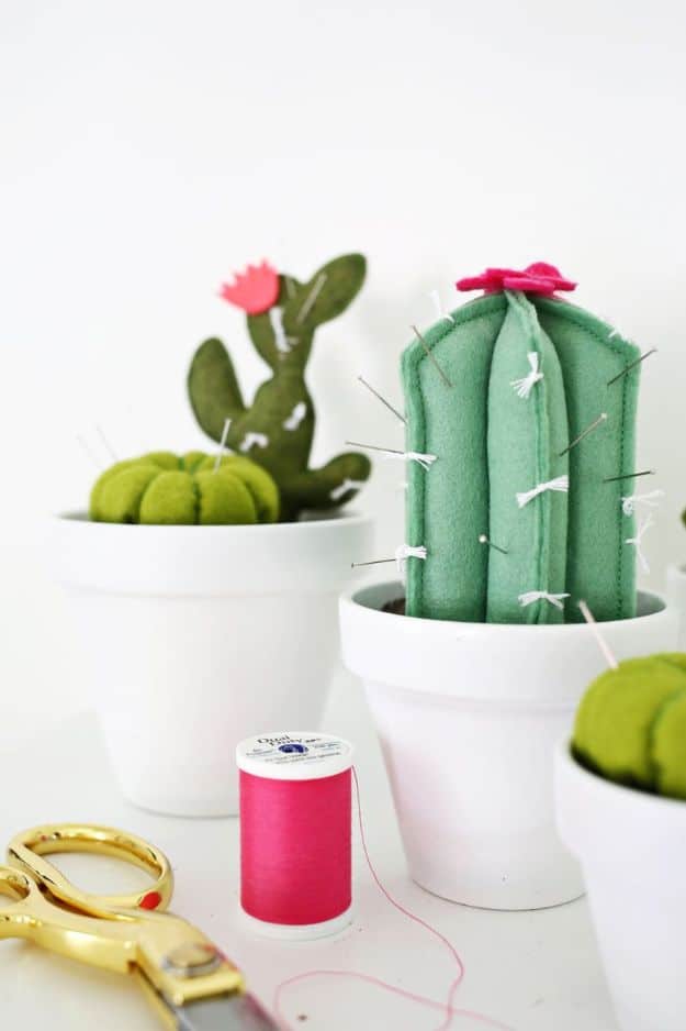 Crafts To Make and Sell - Cactus Pincushion DIY - 75 MORE Easy DIY Ideas for Cheap Things To Sell on Etsy, Online and for Craft Fairs. Make Money with crafts to sell ideas #crafts