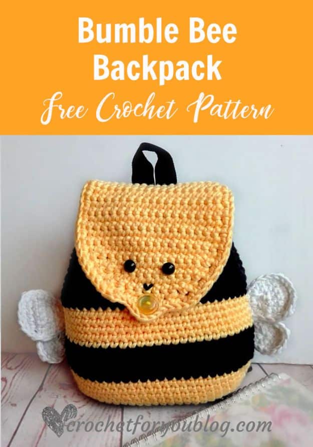 Crafts To Make and Sell - Crochet Bumblebee Backpack - 75 MORE Easy DIY Ideas for Cheap Things To Sell on Etsy, Online and for Craft Fairs. Make Money with crafts to sell ideas #crafts