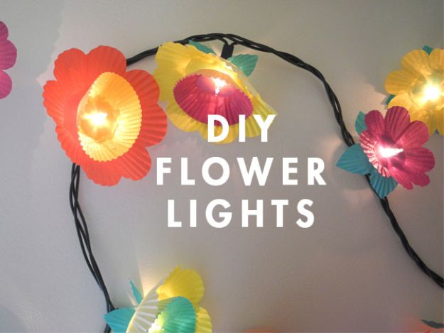 Crafts To Make and Sell - Cupcake Flower Lights - 75 MORE Easy DIY Ideas for Cheap Things To Sell on Etsy, Online and for Craft Fairs. Make Money with crafts to sell ideas #crafts