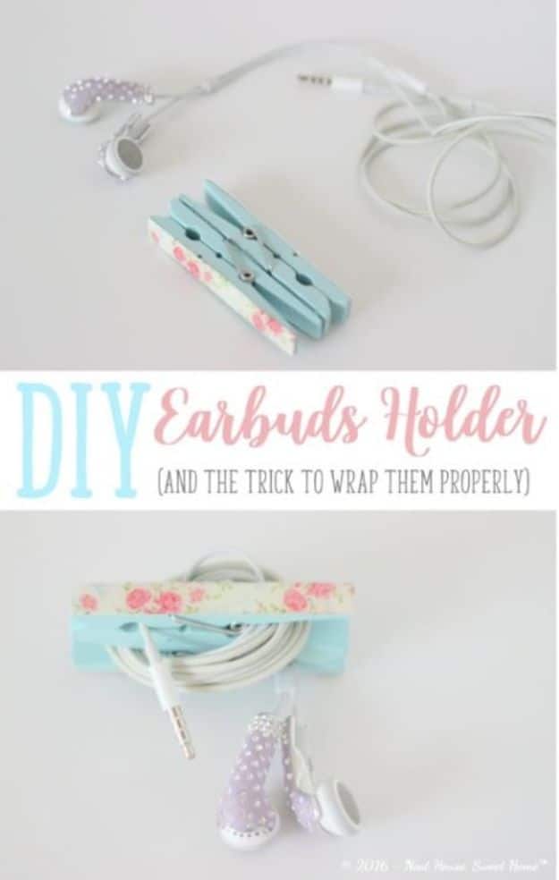 Crafts To Make and Sell - DIY Earbuds Holder - 75 MORE Easy DIY Ideas for Cheap Things To Sell on Etsy, Online and for Craft Fairs. Make Money with crafts to sell ideas #crafts