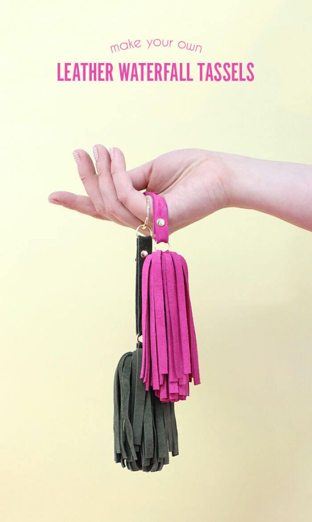 Crafts To Make and Sell - DIY Leather Tassel Keychains - 75 MORE Easy DIY Ideas for Cheap Things To Sell on Etsy, Online and for Craft Fairs. Make Money with crafts to sell ideas #crafts