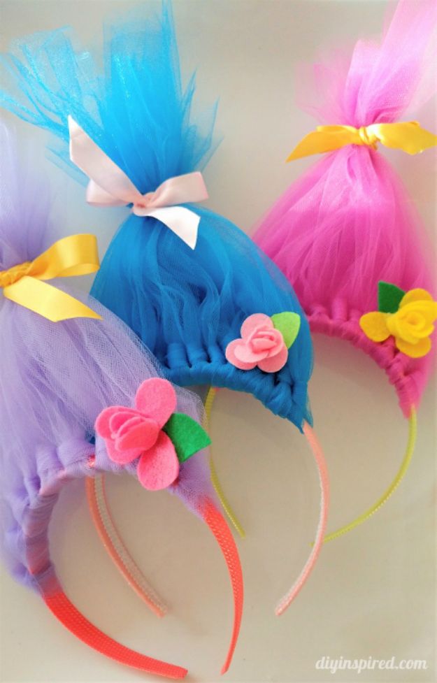 Crafts To Make and Sell - DIY Troll Hair Headbands - 75 MORE Easy DIY Ideas for Cheap Things To Sell on Etsy, Online and for Craft Fairs. Make Money with crafts to sell ideas #crafts