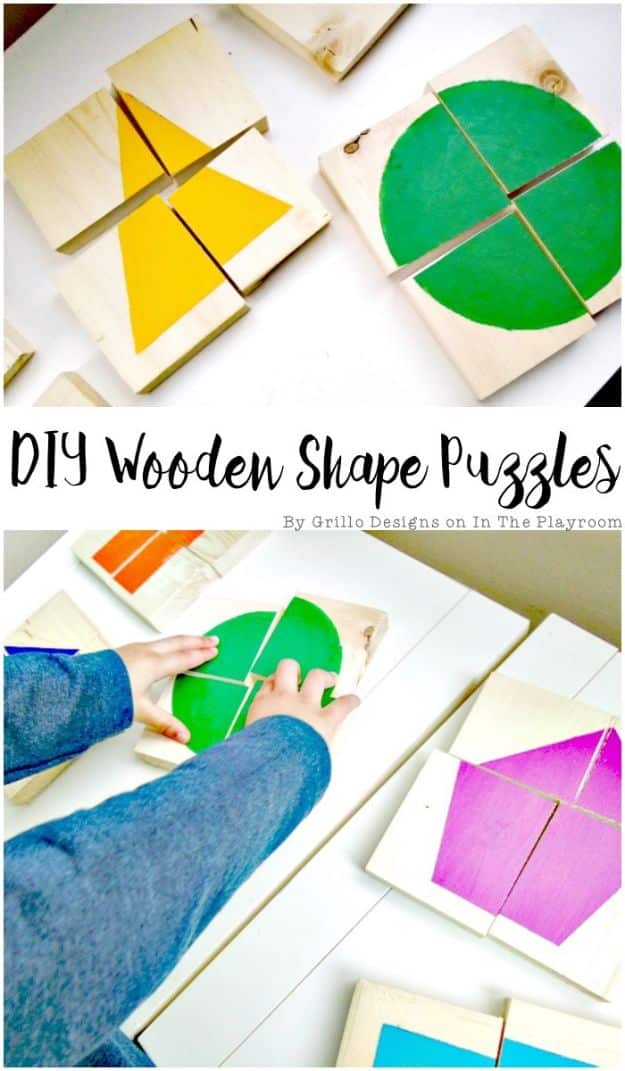 Crafts To Make and Sell - DIY Wooden Shape Puzzles - 75 MORE Easy DIY Ideas for Cheap Things To Sell on Etsy, Online and for Craft Fairs. Make Money with crafts to sell ideas #crafts
