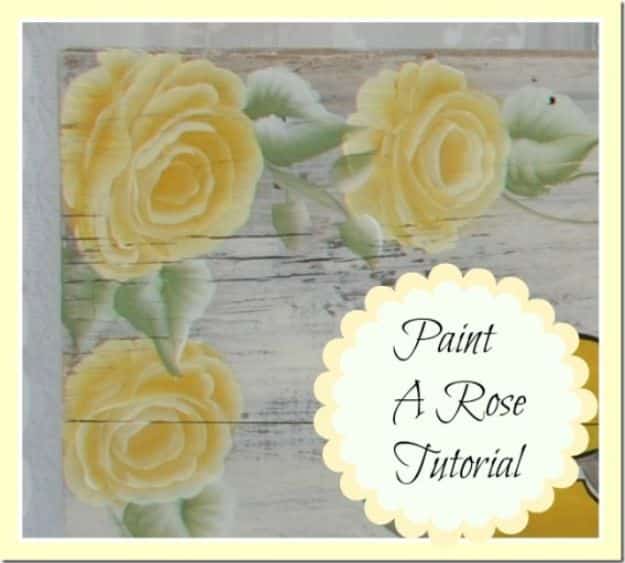 How To Paint Flowers - How To Paint A Rose On A Wood - Step by Step Tutorials for Painting Roses, Daisies, Whimsical and Abstract Floral Techniques - Easy Acrylic Flower Tutorial for Beginners - Paint on Wood, Canvas, On Wasll, Rocks, Fabric and Paper - Step by Step Instructions and How To #painting #diy 