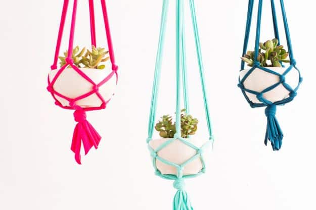 Crafts To Make and Sell - Macrame Hanging Planters - 75 MORE Easy DIY Ideas for Cheap Things To Sell on Etsy, Online and for Craft Fairs. Make Money with crafts to sell ideas #crafts