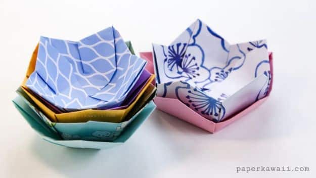 Crafts To Make and Sell - Origami Flower Bowl - 75 MORE Easy DIY Ideas for Cheap Things To Sell on Etsy, Online and for Craft Fairs. Make Money with crafts to sell ideas #crafts