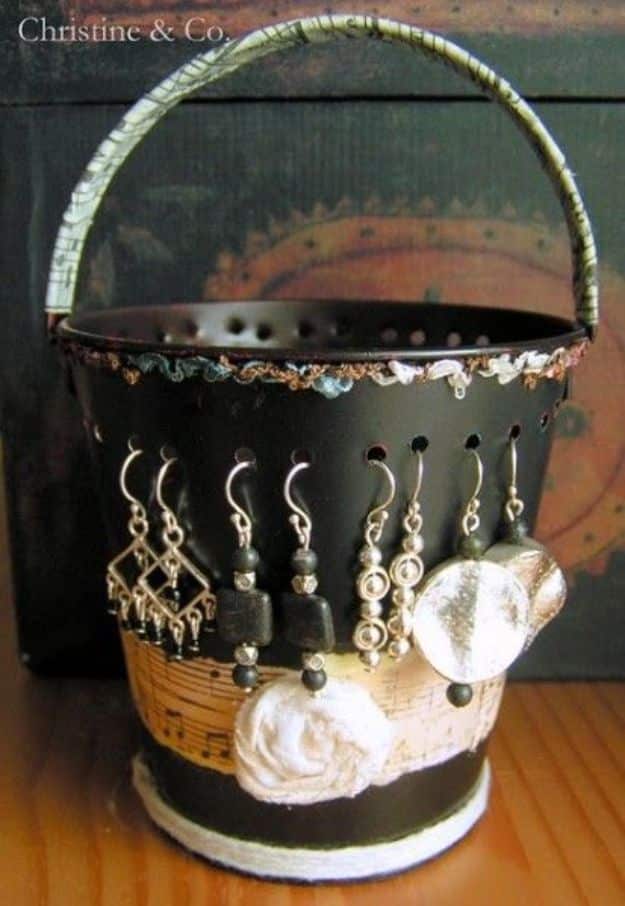 Crafts To Make and Sell - Tin Pail Jewelry Organizer - 75 MORE Easy DIY Ideas for Cheap Things To Sell on Etsy, Online and for Craft Fairs. Make Money with crafts to sell ideas #crafts