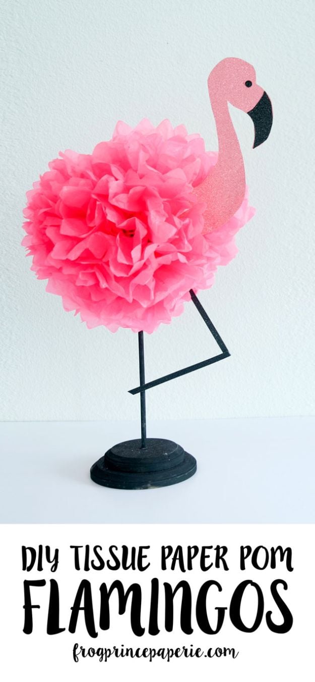 Crafts To Make and Sell - Tissue Paper Flamingo - 75 MORE Easy DIY Ideas for Cheap Things To Sell on Etsy, Online and for Craft Fairs. Make Money with crafts to sell ideas #crafts