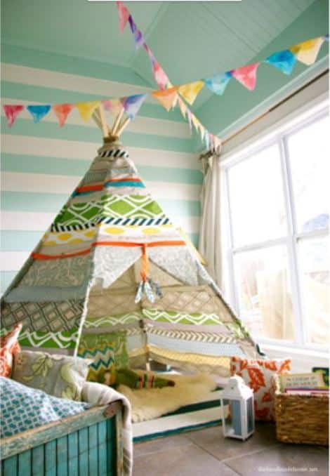 No Sew DIY Home Decor Ideas - No-Sew Teepee - Easy No Sew Projects to Make for Bedroom,. Kitchen, Bath - Crafts to Make and Sell, Blankets, No Sewing Project Ideas #nosew #diydecor #diygifts #homedecor