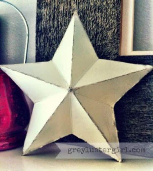 Cool DIY Ideas With Cereal Boxes - 3D Cardboard Star - Easy Organizing Ideas, Cute Kids Crafts and Creative Ways to Make Things Out of A Cereal Box - Cheap Gifts, DIY School Supplies and Storage Ideas http://diyjoy.com/diy-ideas-cereal-boxes