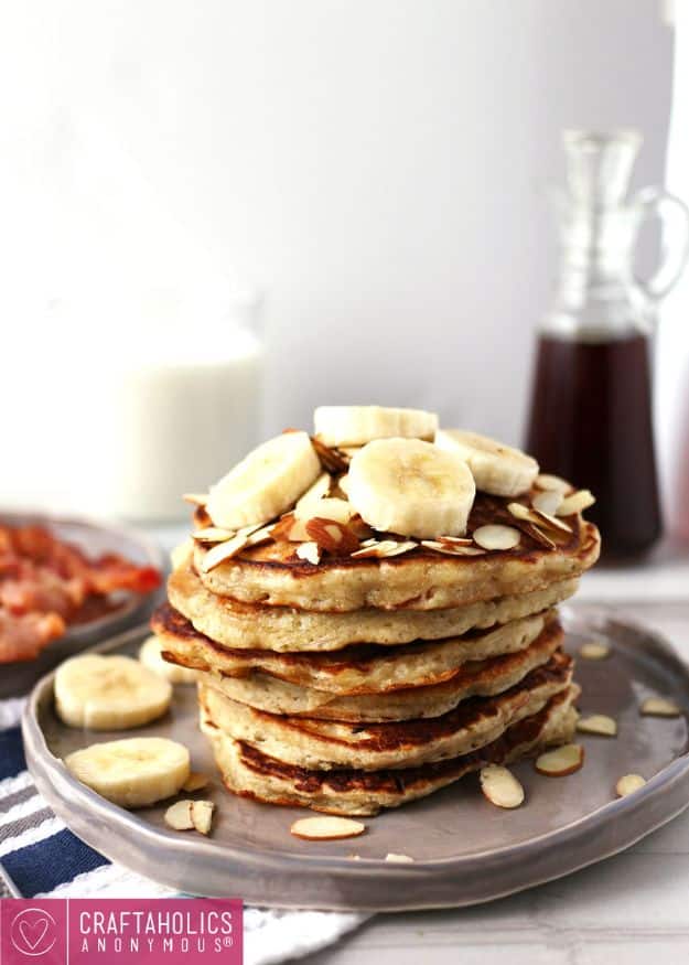 Best Pancake Recipes - Banana Almond Pancakes - Homemade Pancakes With Banana, Berries, Fruit and Maple Syrup - How To Make Pancake Mix at Home - Gluten Free, Low Fat and Healthy Recipes - Breakfast and Brunch Recipe Ideas - Silver Dollar, Buttermilk, Make Ahead and Quick Versions With Strawberries and Blueberries #pancakes #pancakerecipes #recipeideas #breakfast #breakfastrecipes http://diyjoy.com/pancake-recipes