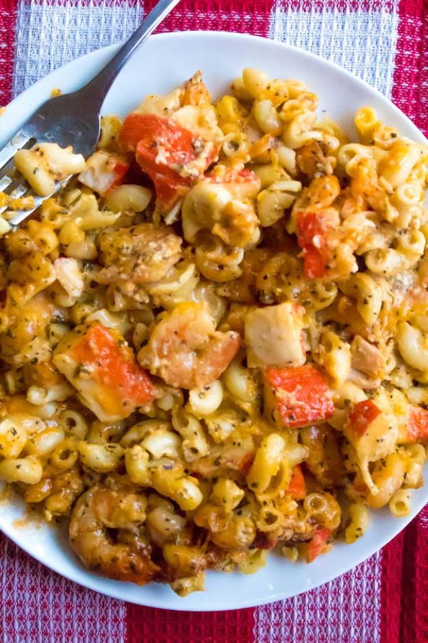 Best Recipes for the Cheese Lover - Cajun Shrimp and Crab Mac and Cheese - Easy Recipe Ideas With Cheese - Homemade Appetizers, Dips, Dinners, Snacks, Pasta Dishes, Healthy Lunches and Soups Made With Your Favorite Cheeses - Ricotta, Cheddar, Swiss, Parmesan, Goat Chevre, Mozzarella and Feta Ideas - Grilled, Healthy, Vegan and Vegetarian #cheeserecipes #recipes #recipeideas #cheese #cheeserecipe 