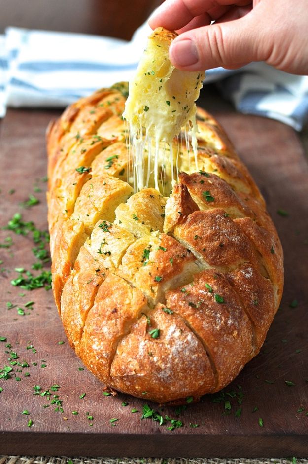Best Recipes for the Cheese Lover - Cheese and Garlic Crack Bread - Easy Recipe Ideas With Cheese - Homemade Appetizers, Dips, Dinners, Snacks, Pasta Dishes, Healthy Lunches and Soups Made With Your Favorite Cheeses - Ricotta, Cheddar, Swiss, Parmesan, Goat Chevre, Mozzarella and Feta Ideas - Grilled, Healthy, Vegan and Vegetarian #cheeserecipes #recipes #recipeideas #cheese #cheeserecipe 