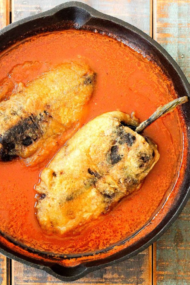 Best Mexican Food Recipes - Chiles Rellenos Stuffed With Mexican Queso - Authentic Mexican Foods and Recipe Ideas for Casseroles, Quesadillas, Tacos, Appetizers, Tamales, Enchiladas, Crockpot, Chicken, Beef and Healthy Foods - Desserts and  dessert#recipes #mexican